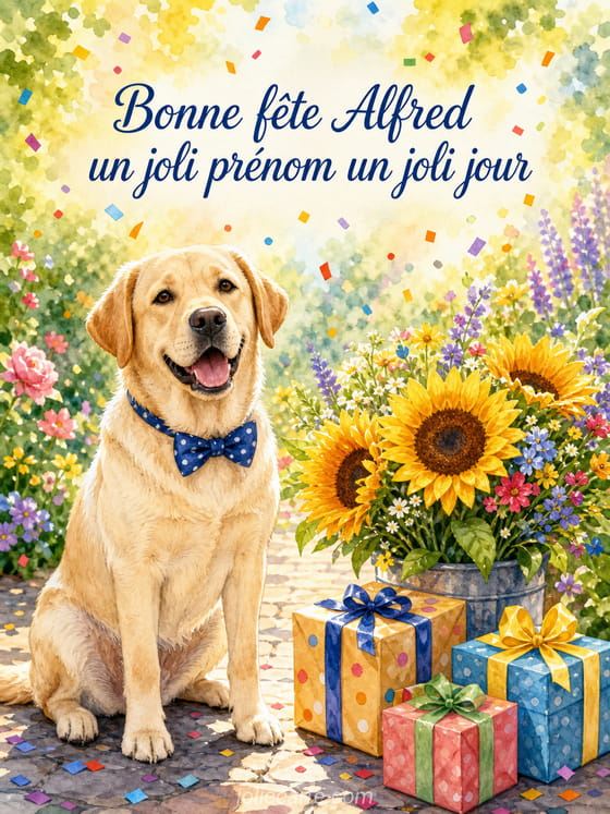 Carte bonne fête Alfred
