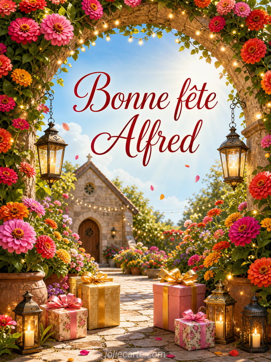 Carte bonne fête Alfred