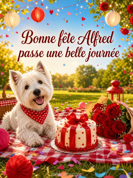 Carte bonne fête Alfred