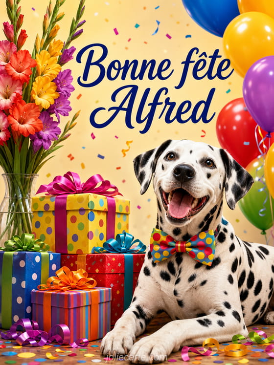Carte bonne fête Alfred