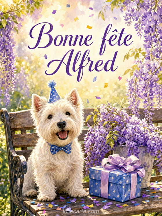 Carte bonne fête Alfred