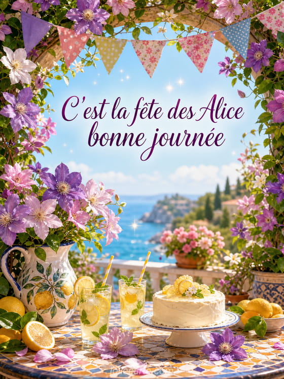 Carte bonne fête Alice