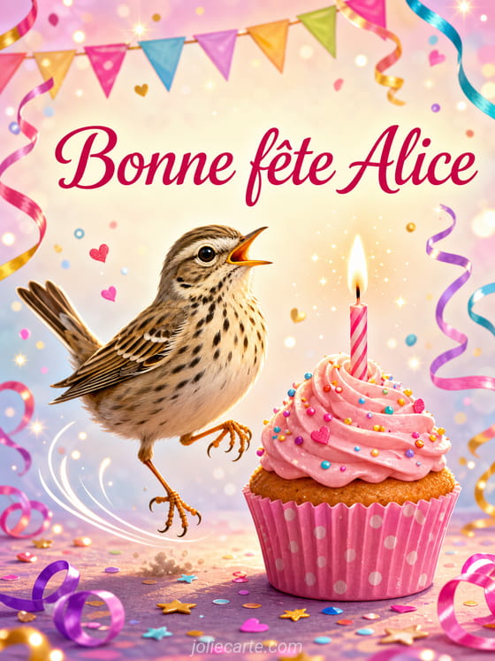 Carte bonne fête Alice