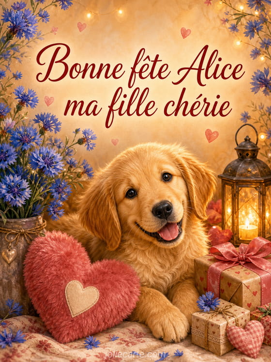 Carte bonne fête Alice