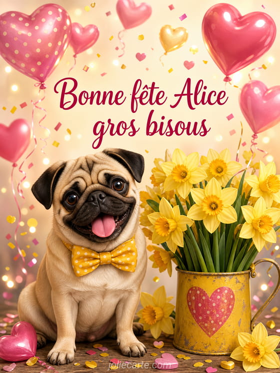 Carte bonne fête Alice