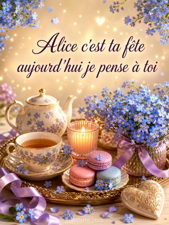 Carte bonne fête Alice