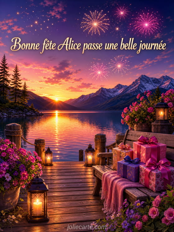 Carte bonne fête Alice