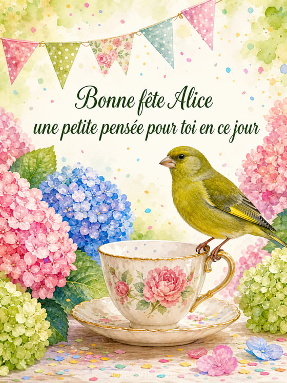 Carte bonne fête Alice