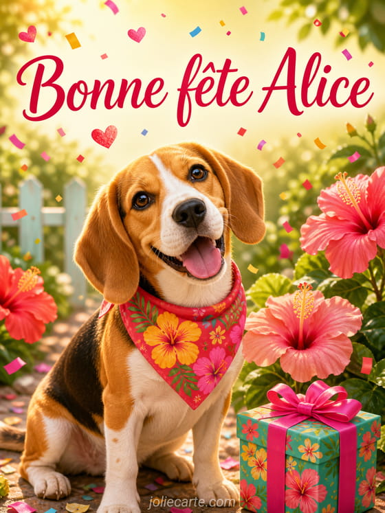 Carte bonne fête Alice