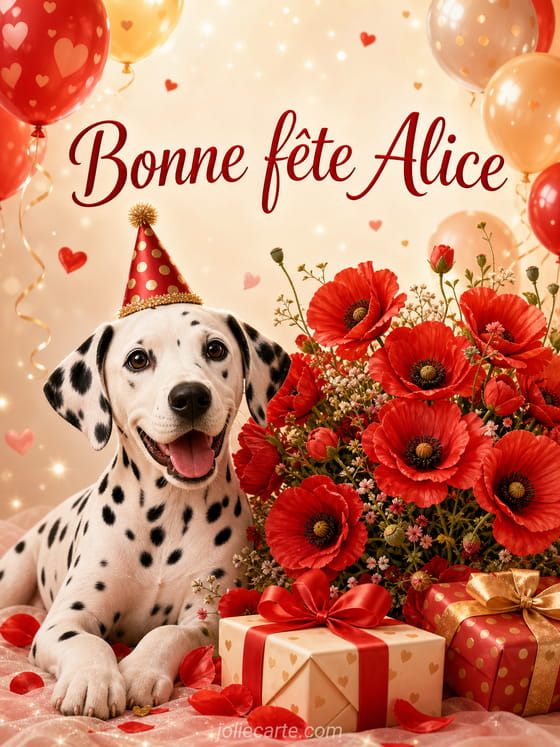 Carte bonne fête Alice
