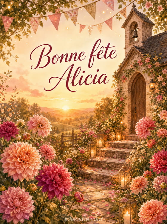 Carte bonne fĂȘte Alicia