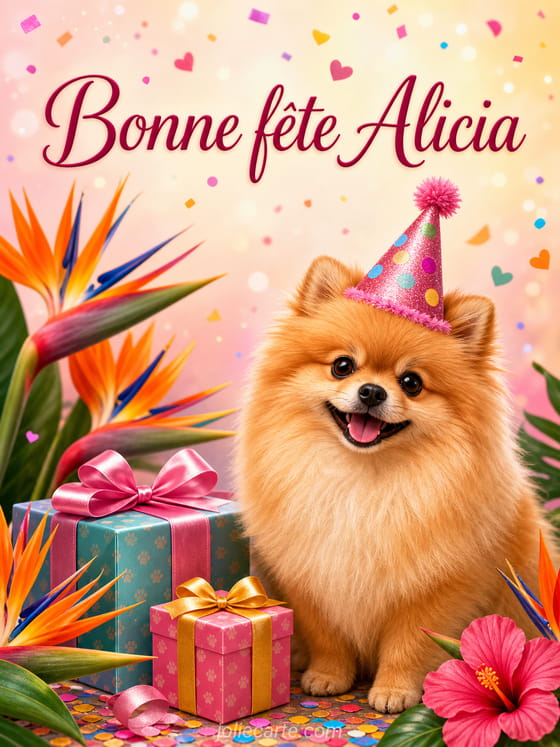 Carte bonne fĂȘte Alicia