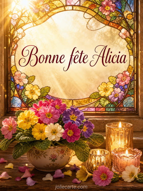 Carte bonne fĂȘte Alicia