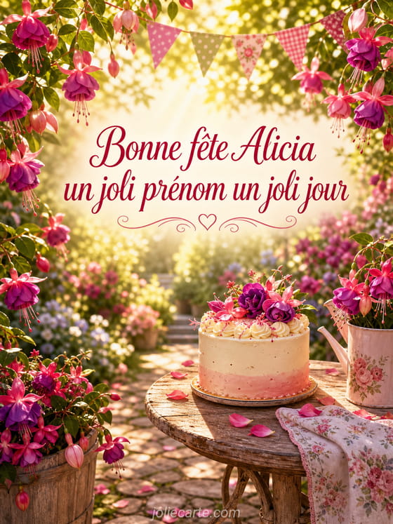 Carte bonne fĂȘte Alicia