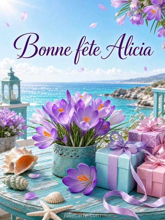 Carte bonne fĂȘte Alicia