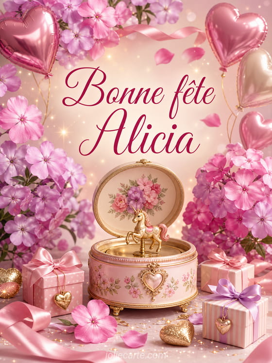 Carte bonne fĂȘte Alicia