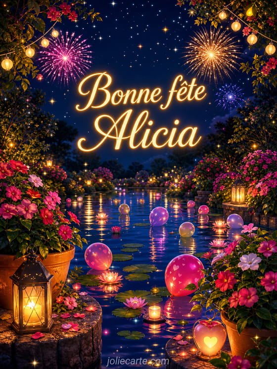 Carte bonne fĂȘte Alicia