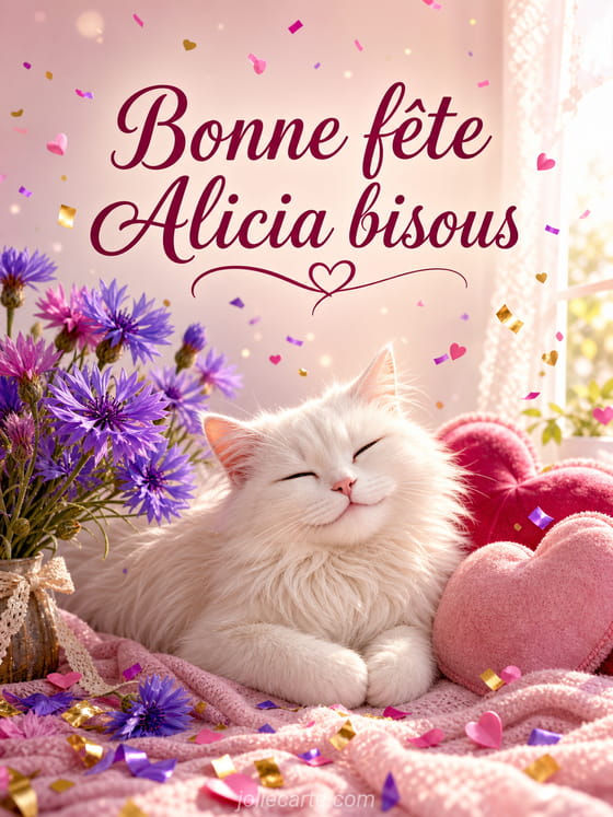 Carte bonne fĂȘte Alicia