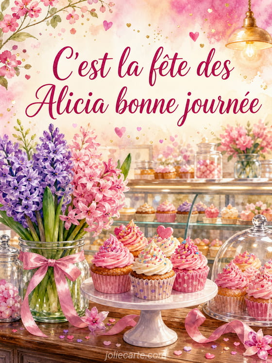 Carte bonne fĂȘte Alicia
