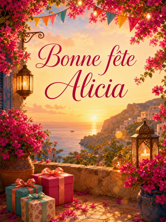 Carte bonne fĂȘte Alicia