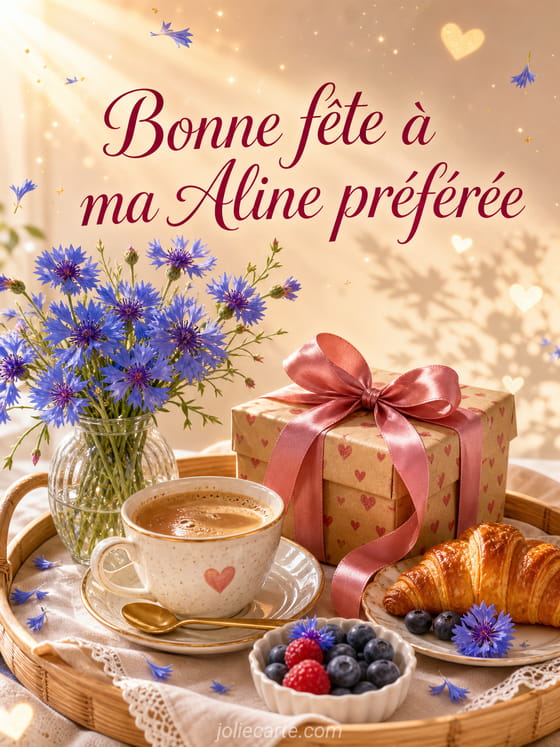 Carte bonne fête Aline