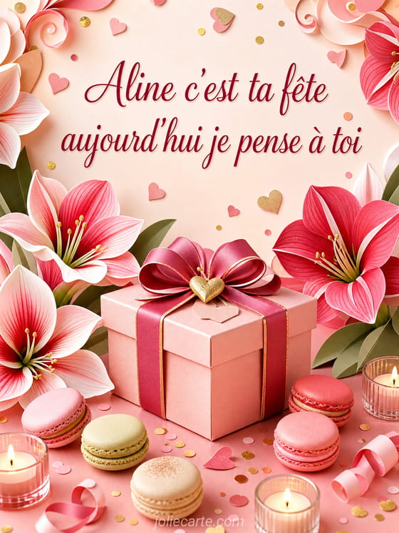 Carte bonne fête Aline