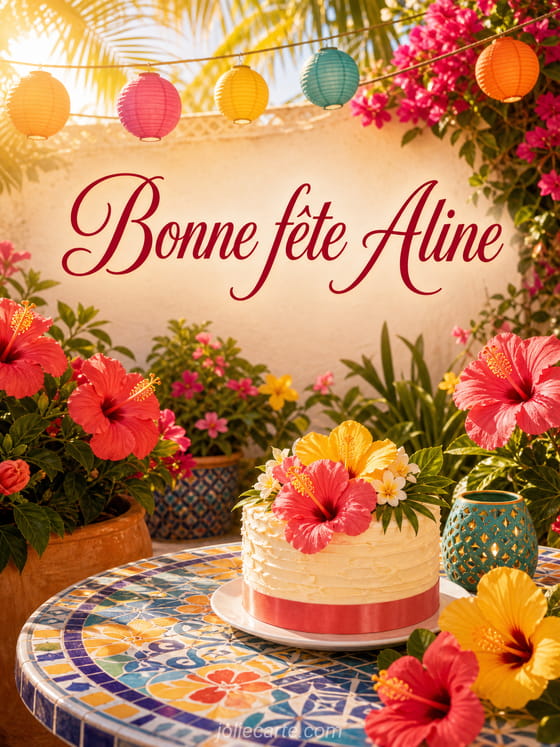 Carte bonne fête Aline