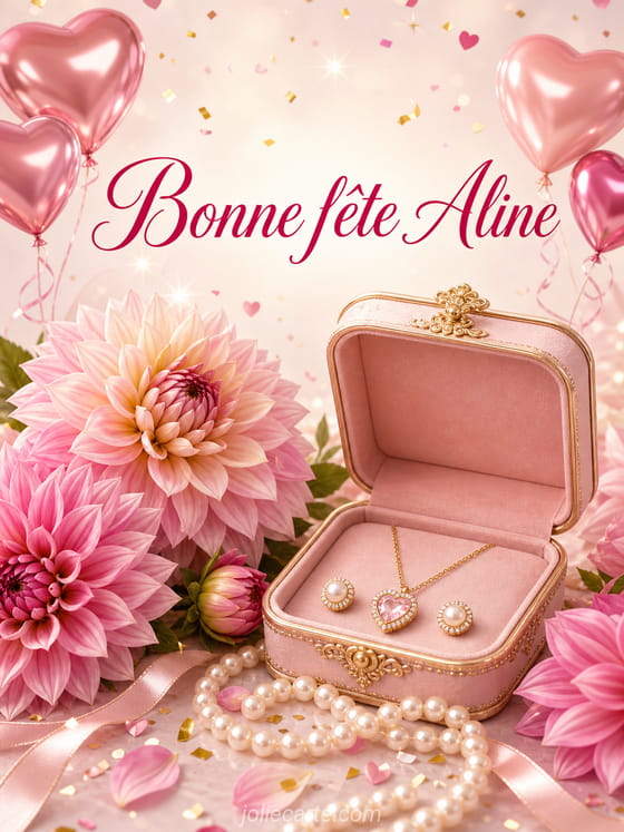 Carte bonne fête Aline