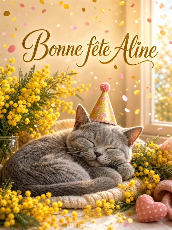 Carte bonne fête Aline