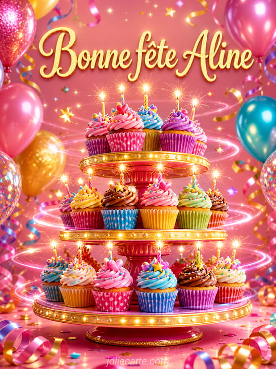 Carte bonne fête Aline