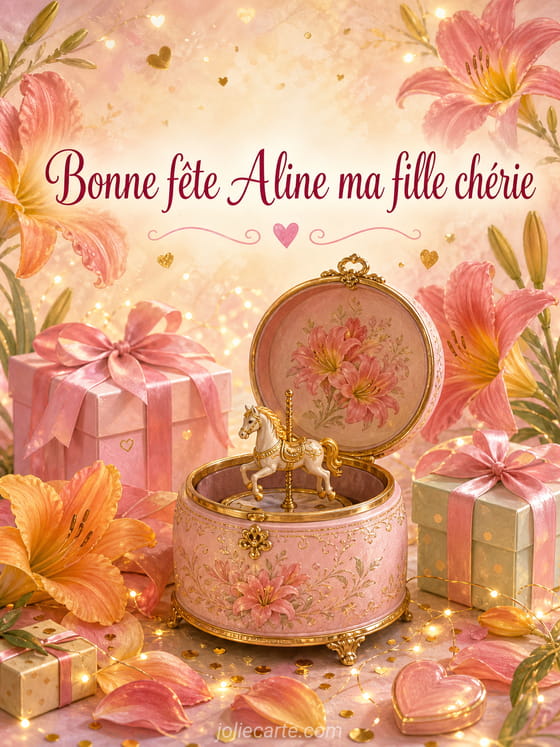Carte bonne fête Aline
