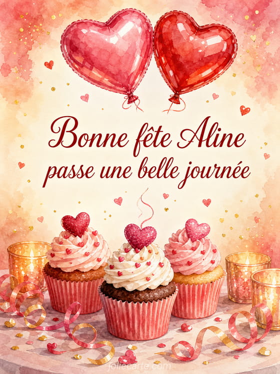 Carte bonne fête Aline