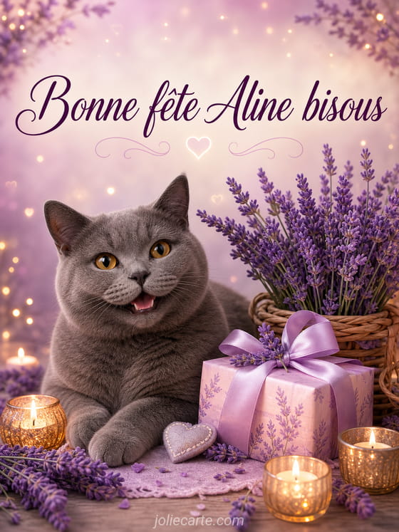 Carte bonne fête Aline