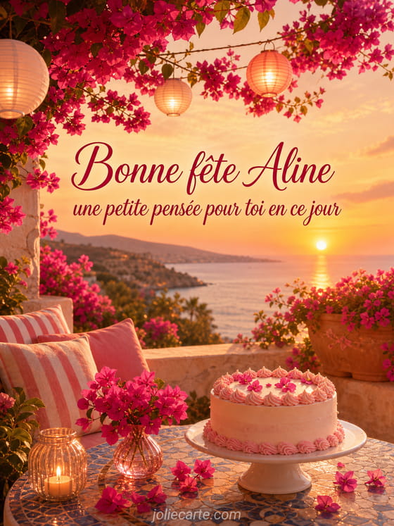 Carte bonne fête Aline