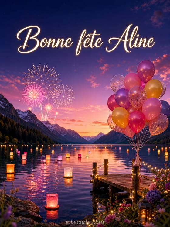 Carte bonne fête Aline