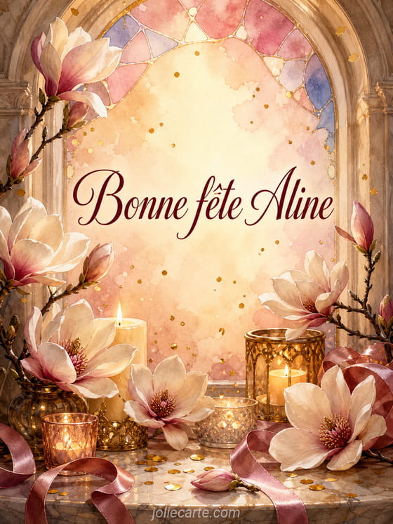 Carte bonne fête Aline