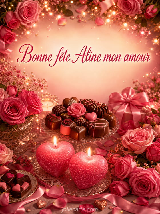 Carte bonne fête Aline