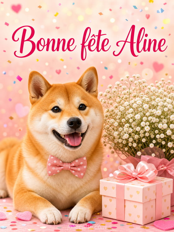 Carte bonne fête Aline