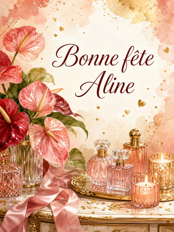 Carte bonne fête Aline