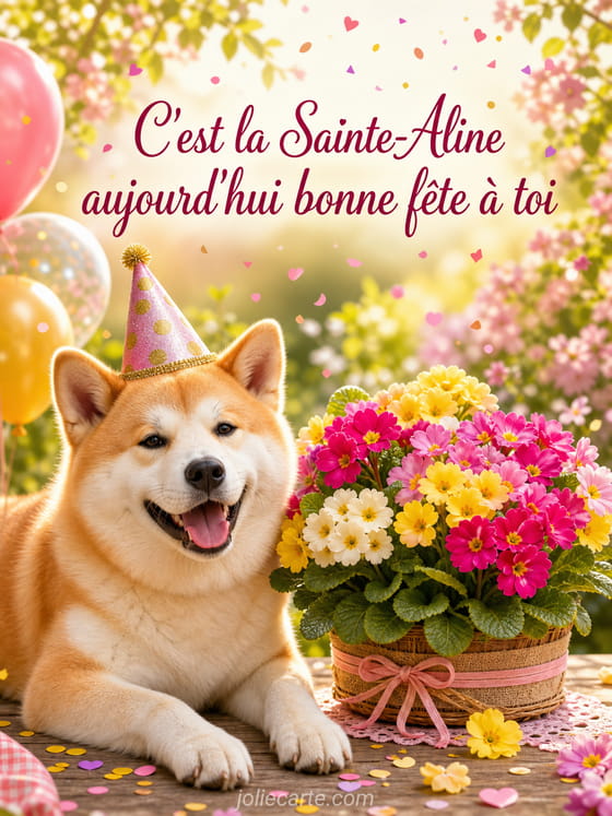 Carte bonne fête Aline