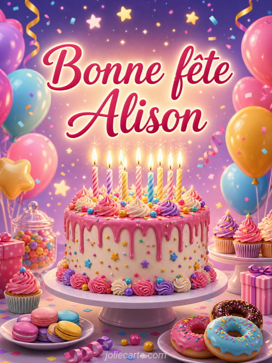 Carte bonne fĂȘte Alison