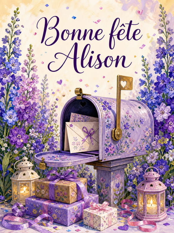 Carte bonne fĂȘte Alison