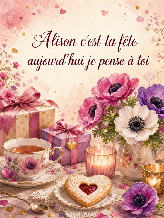 Carte bonne fĂȘte Alison