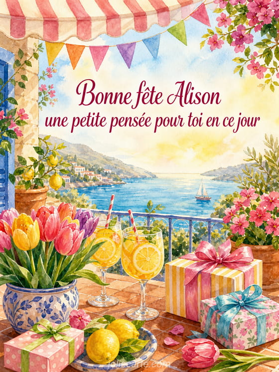 Carte bonne fĂȘte Alison