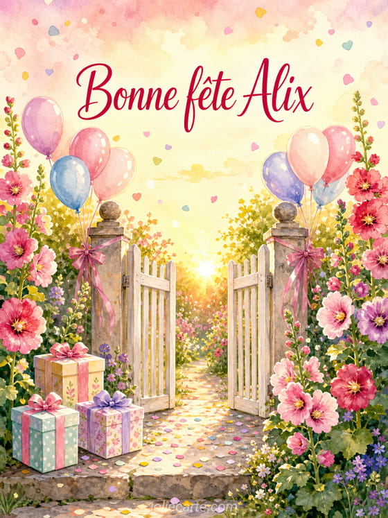 Carte bonne fête Alix