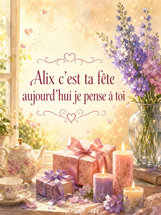 Carte bonne fête Alix