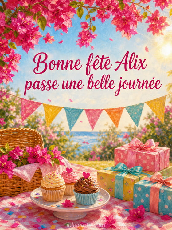Carte bonne fête Alix