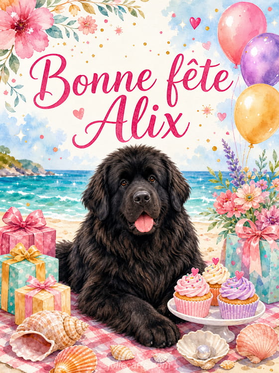 Carte bonne fête Alix