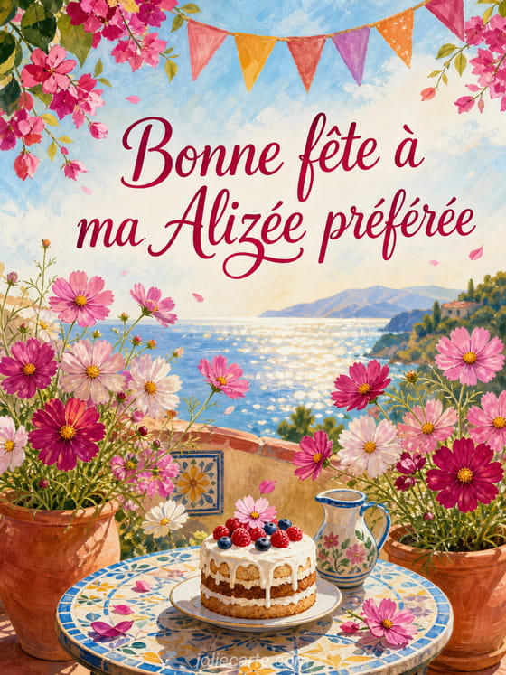 Carte bonne fĂȘte AlizĂ©e