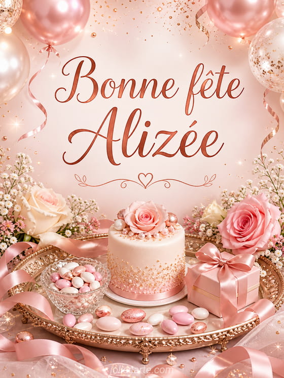 Carte bonne fĂȘte AlizĂ©e